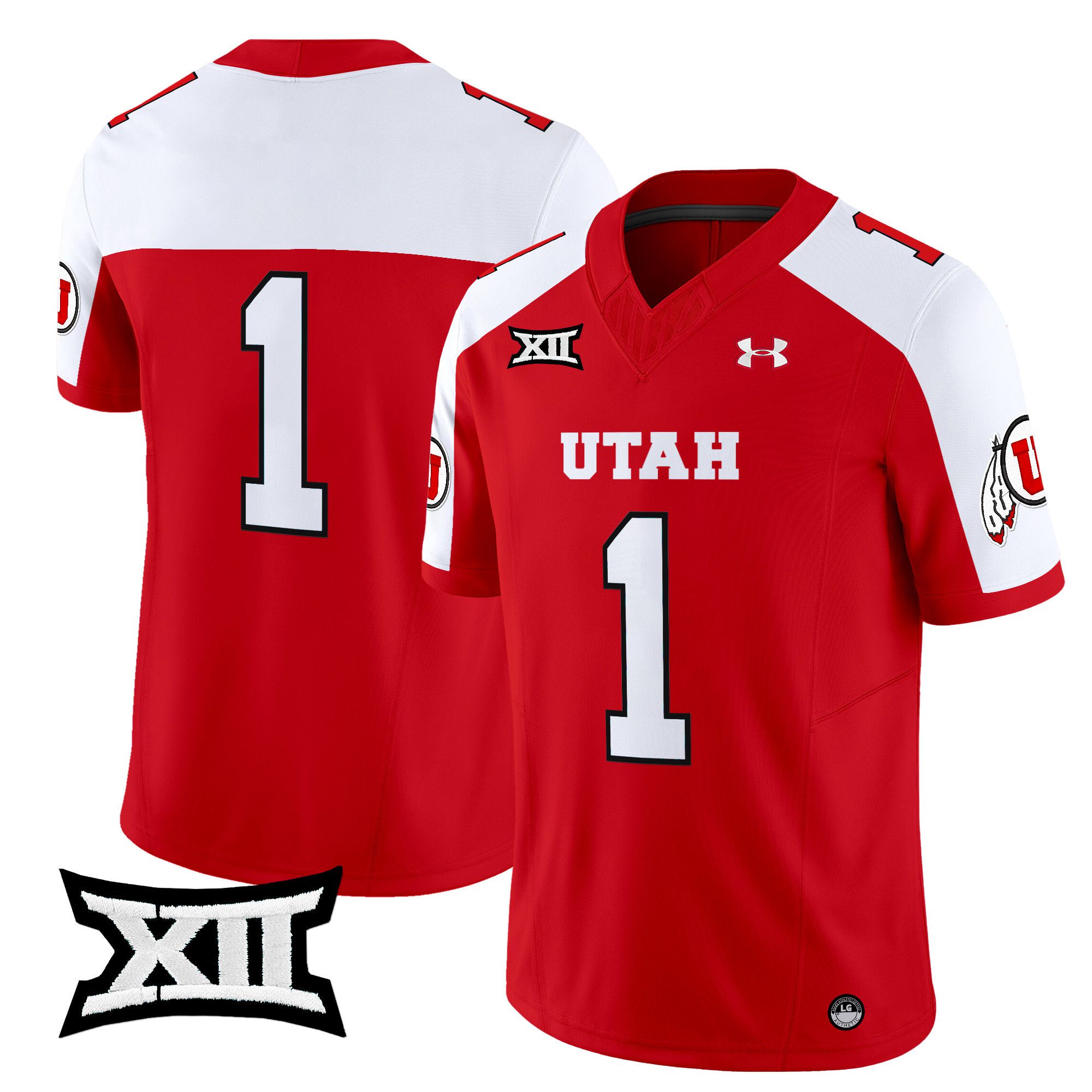 Men Utah Utes #1 No Name Red 2024 Vapor Limited NCAA Jersey style 1